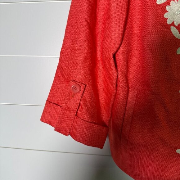 Nygard Blazer Jacket Dark Coral & Cream 3/4 Sleeve Hook Closure Size 14 P-NWT - Picture 7 of 8